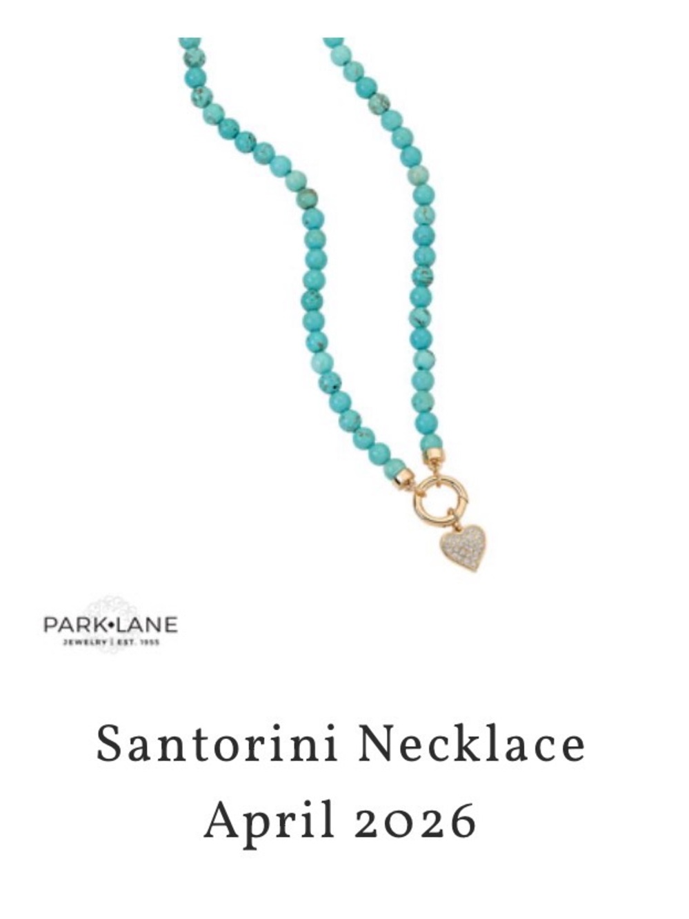 Park Lane Turquoise Beaded Necklace with Gold Heart Accent & Earring Set